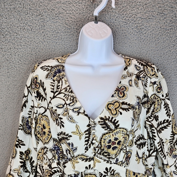 Ba&sh Womens Robe Volver Mini Dress sz S Trendy Bohemian Style Print Gorgeous - Picture 3 of 14